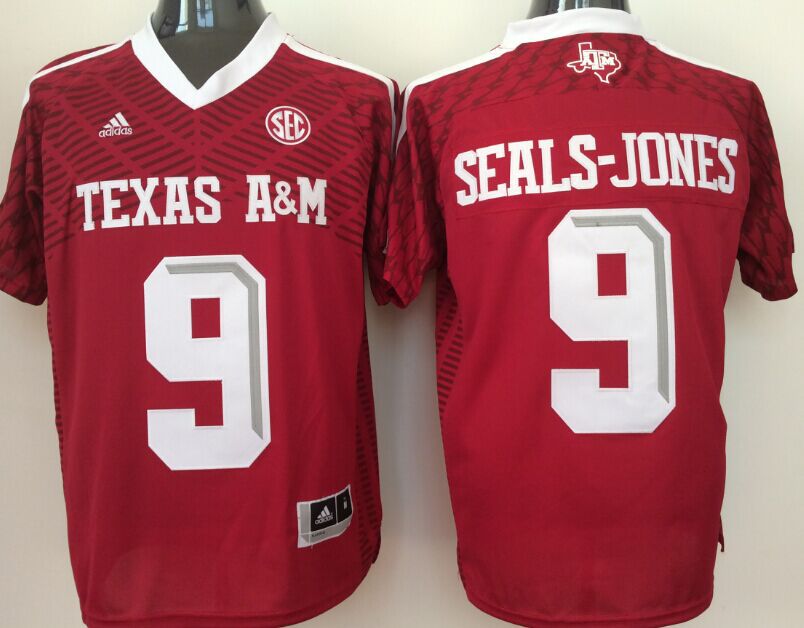 Men Texas A&M Aggies 9 Seals-Jones Red 2025 NCAA Jersey